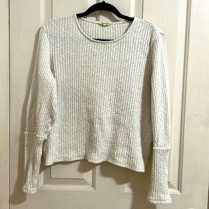 Madewell ribbed puffy sleeve sweater offwhite